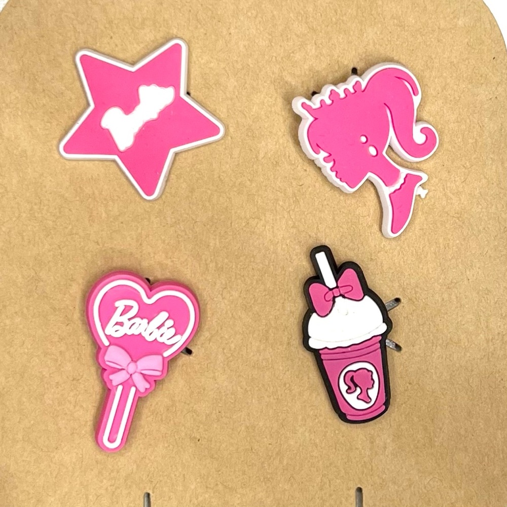 Barbie Croc Shoe Charms Set | 4 Pc Pink Aesthetic Charms